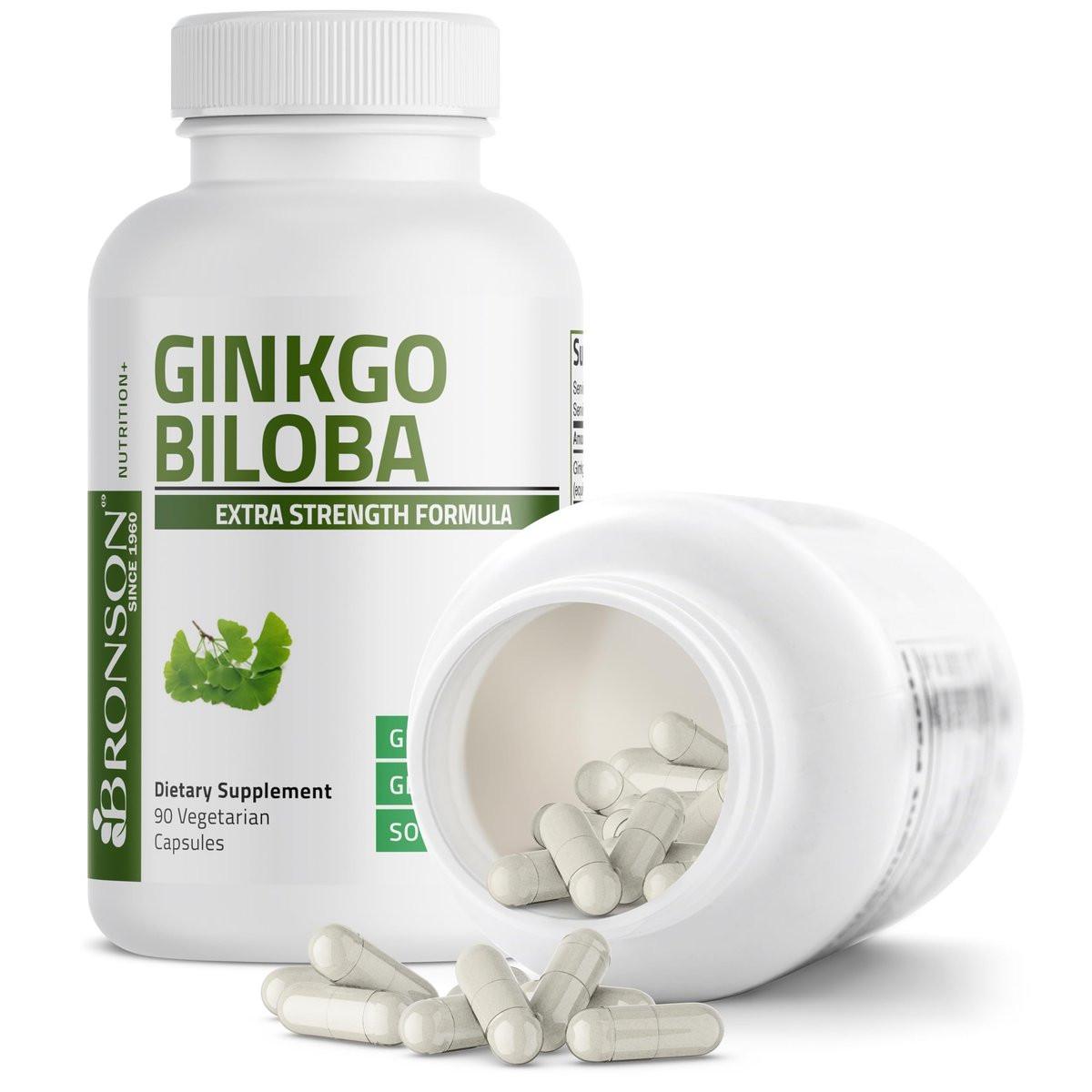 Bronson Ginkgo Biloba Extra Stark – Unterstützt Gehirnfunktion und Gedächtnis, 90 vegane Kapseln
