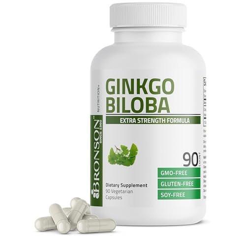 Bronson Ginkgo Biloba Extra Stark – Unterstützt Gehirnfunktion und Gedächtnis, 90 vegane Kapseln