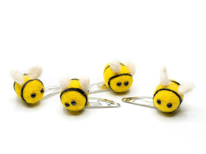 Miniblings Bienen Haarspangen Bumblebee Filz Handgefertigt – Handgemachte Mode-Accessoires, Haarklammer, Barrette