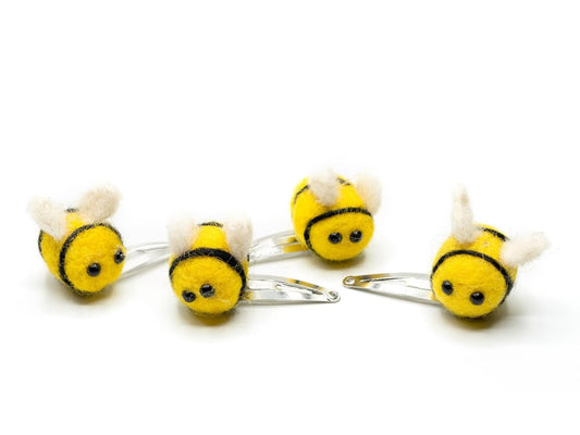 Miniblings Bienen Haarspangen Bumblebee Filz Handgefertigt – Handgemachte Mode-Accessoires, Haarklammer, Barrette