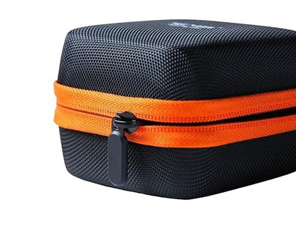Moyite Insulin Peptid-Vial-Etui für den Kühlschrank mit Logo und Handschlaufe – passt für 5–10 ml Vials, nicht für hohe 10 ml Vials – orange Reißverschluss und schwarz – 7 Vial-Halter