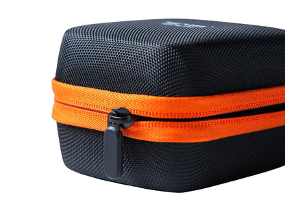 Moyite Insulin Peptid-Vial-Etui für den Kühlschrank mit Logo und Handschlaufe – passt für 5–10 ml Vials, nicht für hohe 10 ml Vials – orange Reißverschluss und schwarz – 7 Vial-Halter