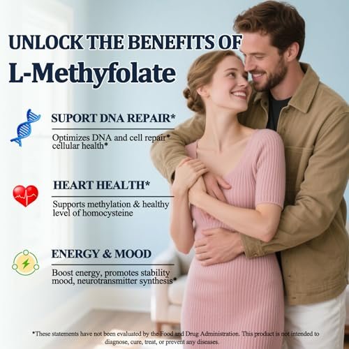 Methylfolat 15 mg plus Methyl B12, B6, B2 Multivitamin – bioaktives 5-MTHF für Stimmung, Homocystein, Methylierung, Kognition, Energie & Nerven – für Erwachsene & Kinder