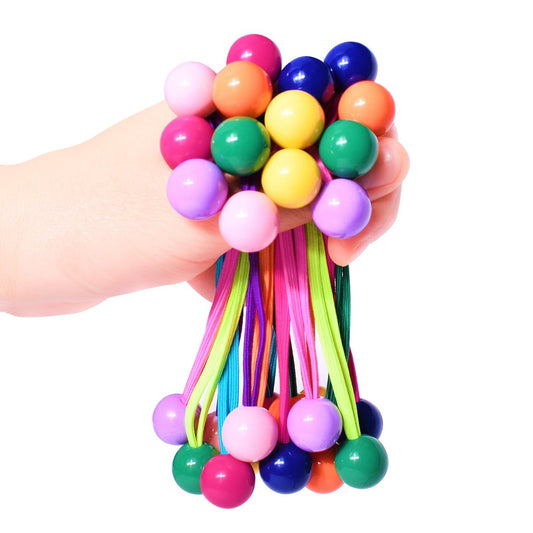 14-teiliges Set mit Kugel-Haargummis für Mädchen, Doppelkugel-Haarbänder, schonende elastische Ponytail-Halter mit bunten Perlen für Kinder, Kleinkinder und Frauen