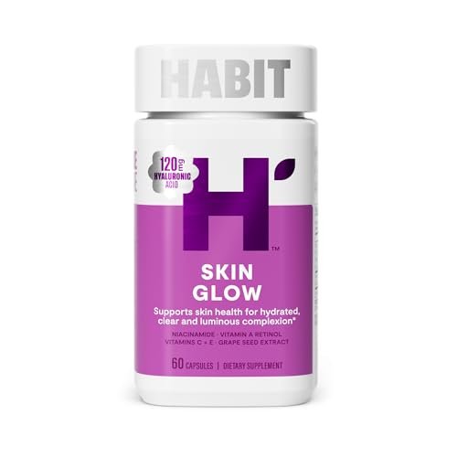 Habit Skin Glow – Unterstützt die Hautgesundheit mit Hyaluronsäure, Vitamin A (Retinol), Vitamin C & E, 60 Kapseln