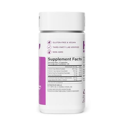 Habit Skin Glow – Unterstützt die Hautgesundheit mit Hyaluronsäure, Vitamin A (Retinol), Vitamin C & E, 60 Kapseln