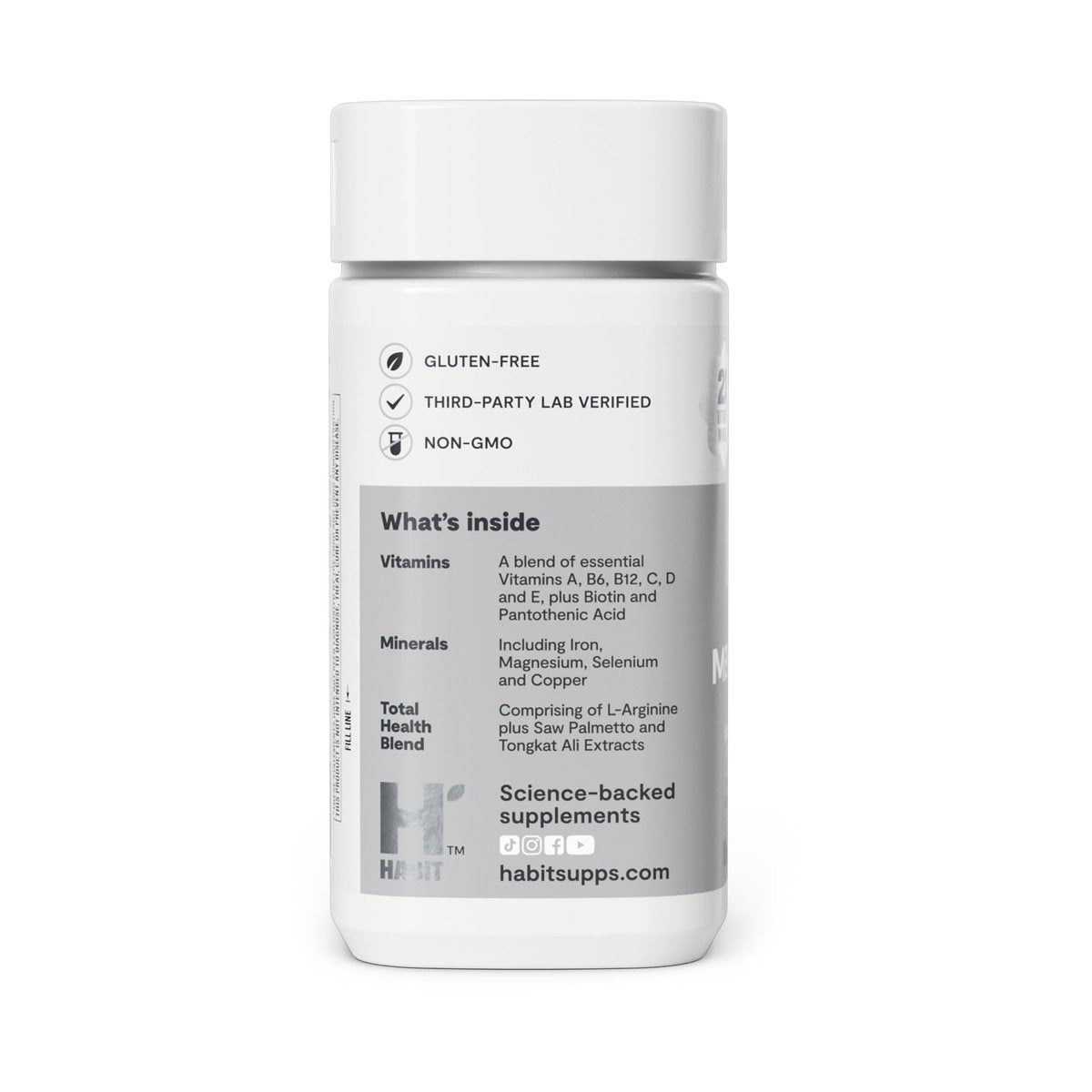 Habit Männermultivitamin – Unterstützt Gesundheit & Wohlbefinden mit Vitaminen A-E, Magnesium, Zink, L-Arginin, 60 Kapseln
