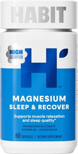 Habit Magnesium Schlaf & Erholung Supplement – Magnesiumglycinat, Vitamin B6, Melisse – 60 Kapseln