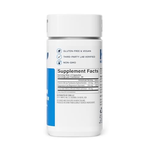 Habit Magnesium Schlaf & Erholung Supplement – Magnesiumglycinat, Vitamin B6, Melisse – 60 Kapseln