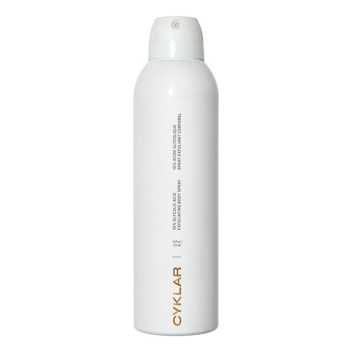 Cyklar Glykolsäure-Peeling-Körperspray – 10% AHA Toner für Gesicht & Körper. Hautglättendes Spray mit Peptiden & Enzymen – Duftfrei, 177 ml