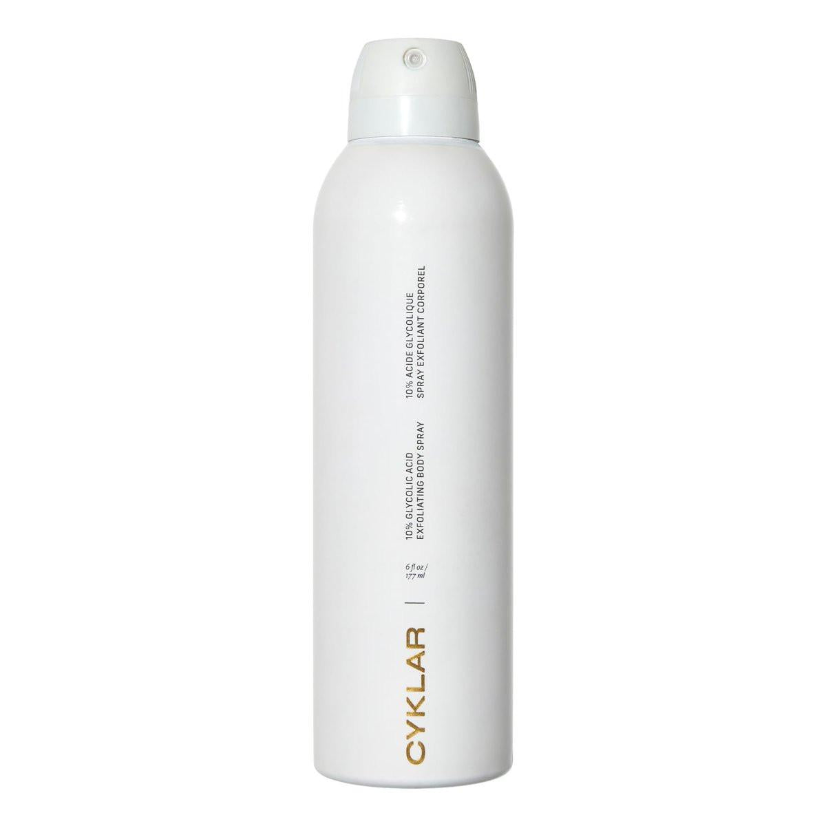 Cyklar Glykolsäure-Peeling-Körperspray – 10% AHA Toner für Gesicht & Körper. Hautglättendes Spray mit Peptiden & Enzymen – Duftfrei, 177 ml