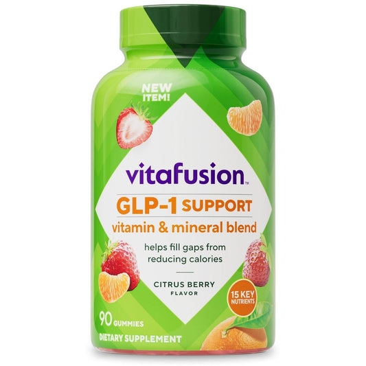 Vitafusion GLP-1 Support Multivitamin, Vitamin- und Mineralstoffmischung, 15 essentielle Nährstoffe, Zitrusbeerengeschmack, 90 Stück, 45-Tage-Vorrat