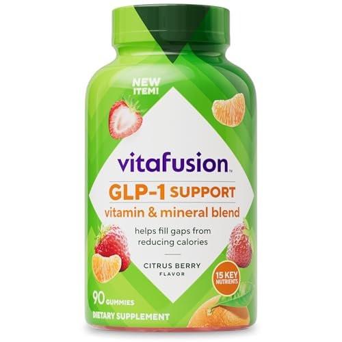 Vitafusion GLP-1 Support Multivitamin, Vitamin- und Mineralstoffmischung, 15 essentielle Nährstoffe, Zitrusbeerengeschmack, 90 Stück, 45-Tage-Vorrat