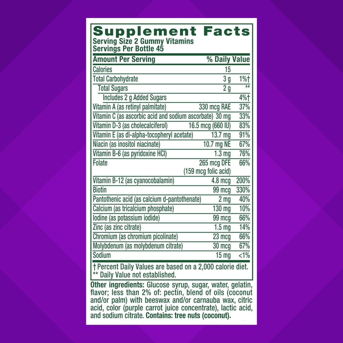 Vitafusion GLP-1 Support Multivitamin, Vitamin- und Mineralstoffmischung, 15 essentielle Nährstoffe, Zitrusbeerengeschmack, 90 Stück, 45-Tage-Vorrat