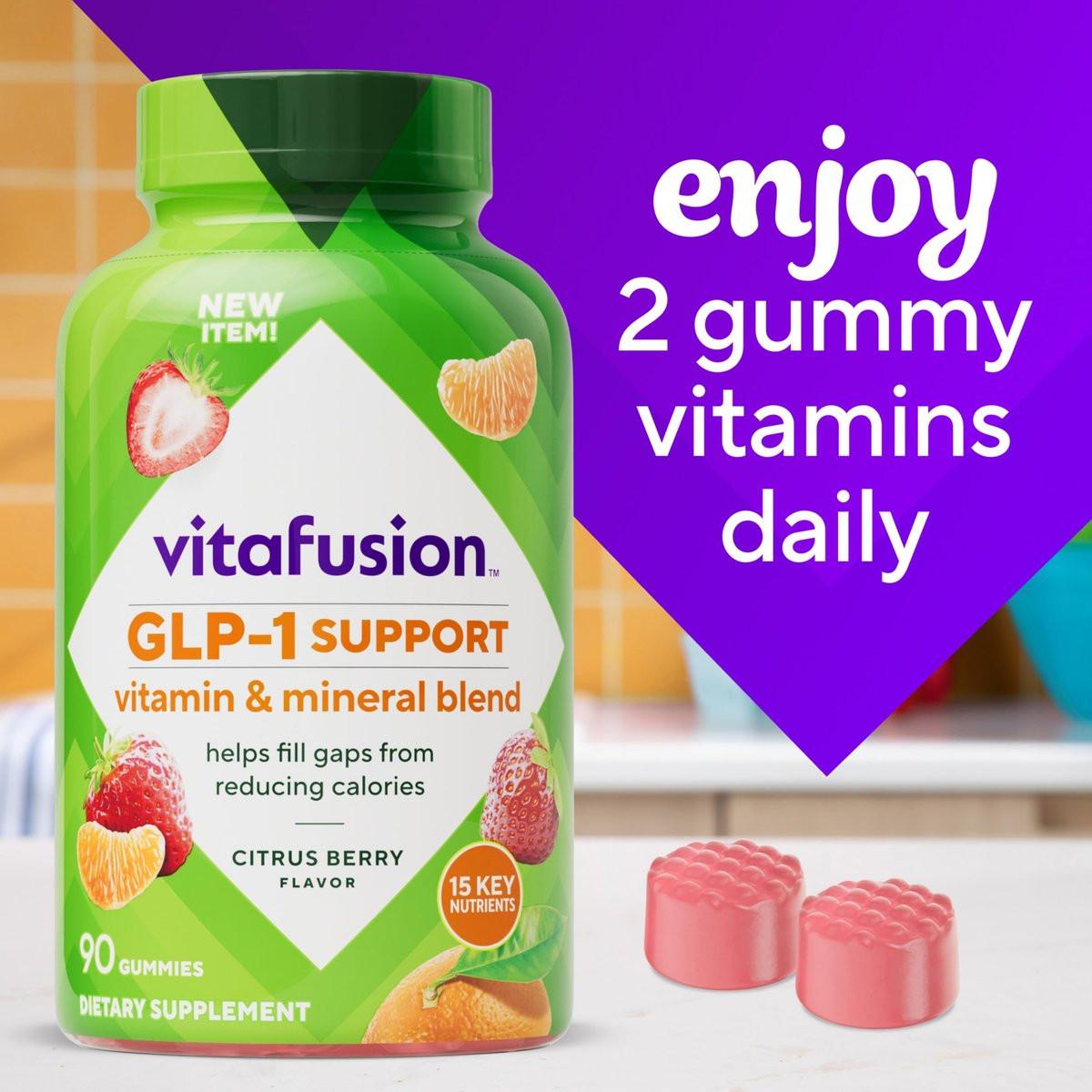 Vitafusion GLP-1 Support Multivitamin, Vitamin- und Mineralstoffmischung, 15 essentielle Nährstoffe, Zitrusbeerengeschmack, 90 Stück, 45-Tage-Vorrat