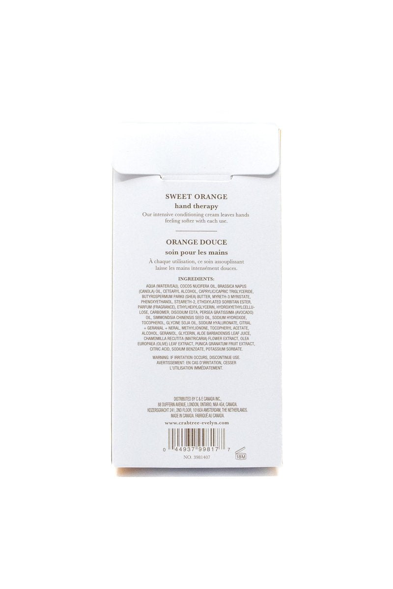 Crabtree & Evelyn Sweet Orange Hand Therapy – 3,5 fl oz / 100 ml – Pflegende Handcreme