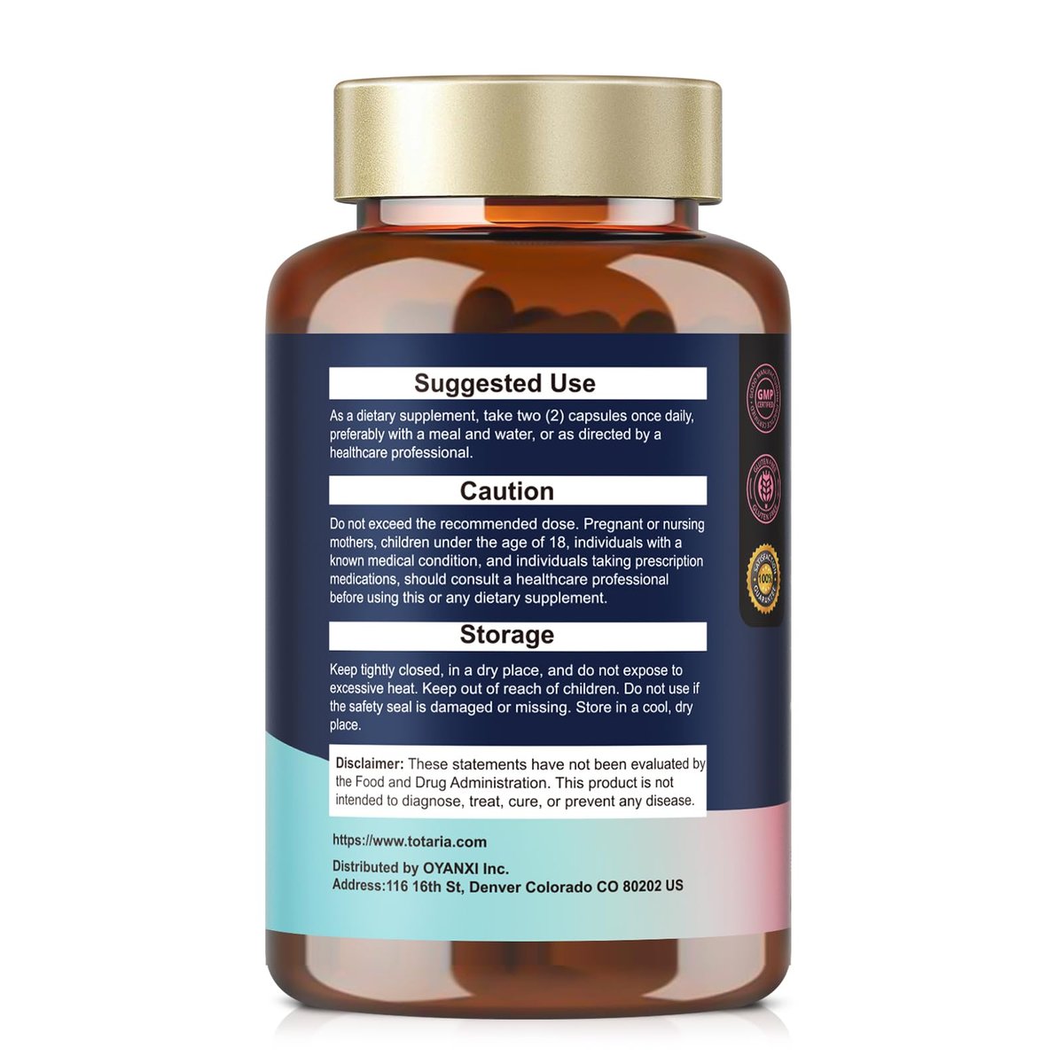 Totaria Vaginale Probiotika für Frauen – 30-in-1 Vaginalfeuchtigkeit mit Slippery Elm Bark, Hyaluronsäure, Bockshornklee – 120 Kapseln