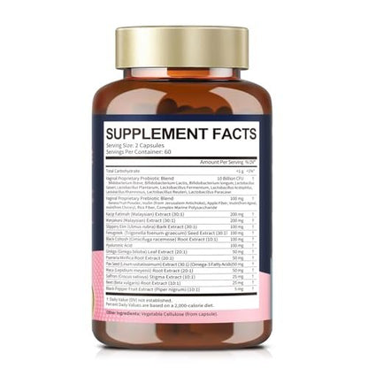 Totaria Vaginale Probiotika für Frauen – 30-in-1 Vaginalfeuchtigkeit mit Slippery Elm Bark, Hyaluronsäure, Bockshornklee – 120 Kapseln