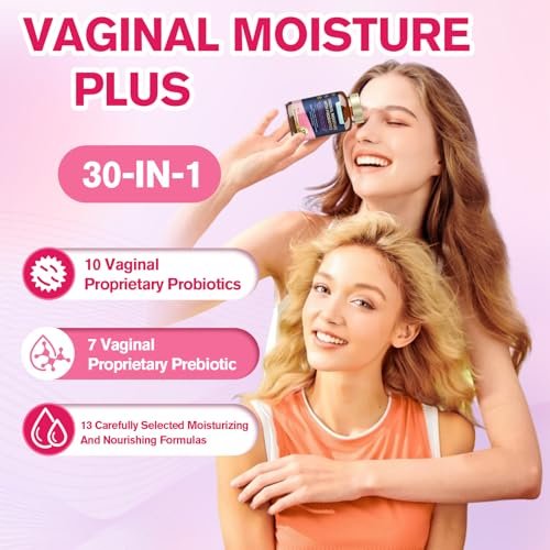 Totaria Vaginale Probiotika für Frauen – 30-in-1 Vaginalfeuchtigkeit mit Slippery Elm Bark, Hyaluronsäure, Bockshornklee – 120 Kapseln