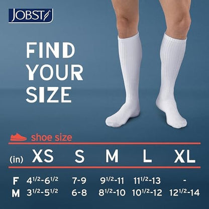 JOBST SensiFoot Diabetische Kompressionsstrümpfe für Damen und Herren 8-15 mmHg mit nahtloser Zehenpartie und Feuchtigkeitsmanagement – Extra Polsterung im Zehen-, Fuß- und Fersenbereich – Kniestrümpfe – Geschlossene Zehen – Weiß, X-Large