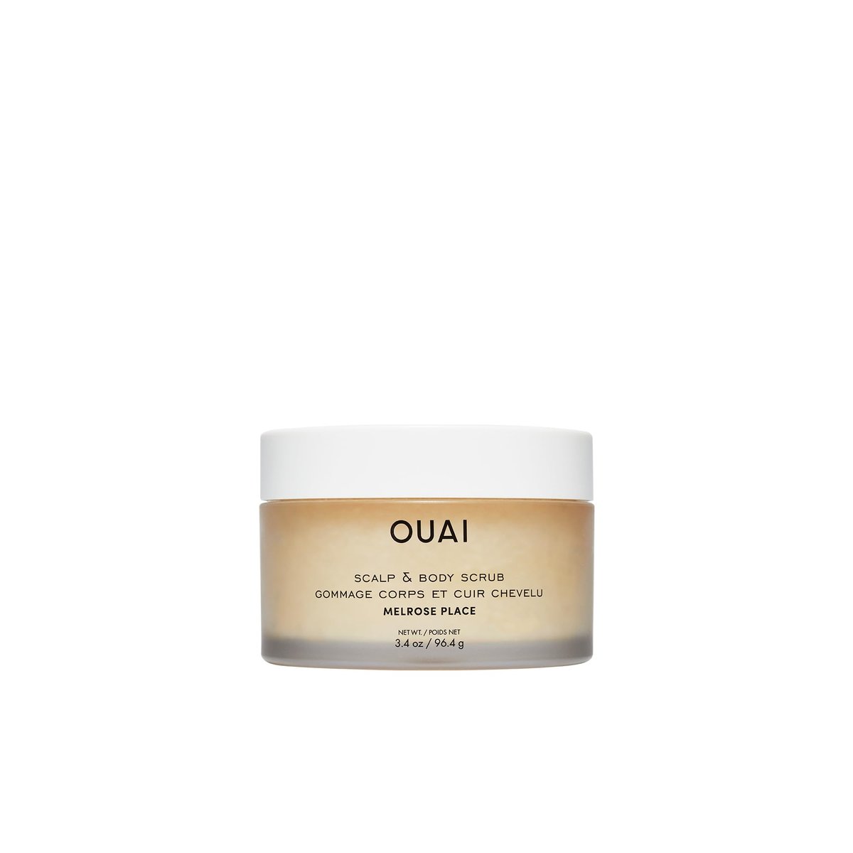OUAI Scalp & Body Scrub Travel Size, Melrose Place - Peeling für Körper und Kopfhaut mit Zucker- und Kokosöl-Mischung für geschmeidige, mit Feuchtigkeit versorgte Haut - Sanfte Entfernung von Produktrückständen (100 ml)