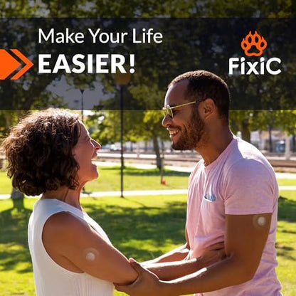 Fixic Libre 3 Sensor Covers - 25er Pack - Freestyle Klebepflaster für Libre 3 & Plus Sensoren - Kein Kleber in der Mitte - Vorgeschnittene Rückseite - Die beste Fixierung für Ihren Sensor! (Verbessert, Coffee)