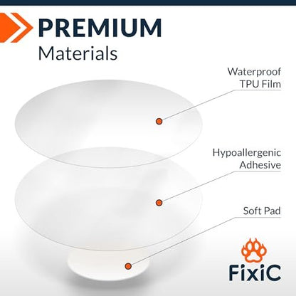 Fixic Libre 3 Sensor Covers - 25er Pack - Freestyle Klebepflaster für Libre 3 & Plus Sensoren - Kein Kleber in der Mitte - Vorgeschnittene Rückseite - Die beste Fixierung für Ihren Sensor! (Upgraded, Transparent)