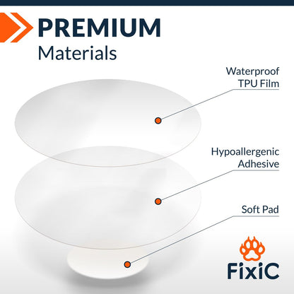 Fixic Libre 3 Sensor Covers - 25er Pack - Freestyle Klebepflaster für Libre 3 & Plus Sensoren - Kein Kleber in der Mitte - Vorgeschnittene Rückseite - Die beste Fixierung für Ihren Sensor! (Upgraded, Transparent)