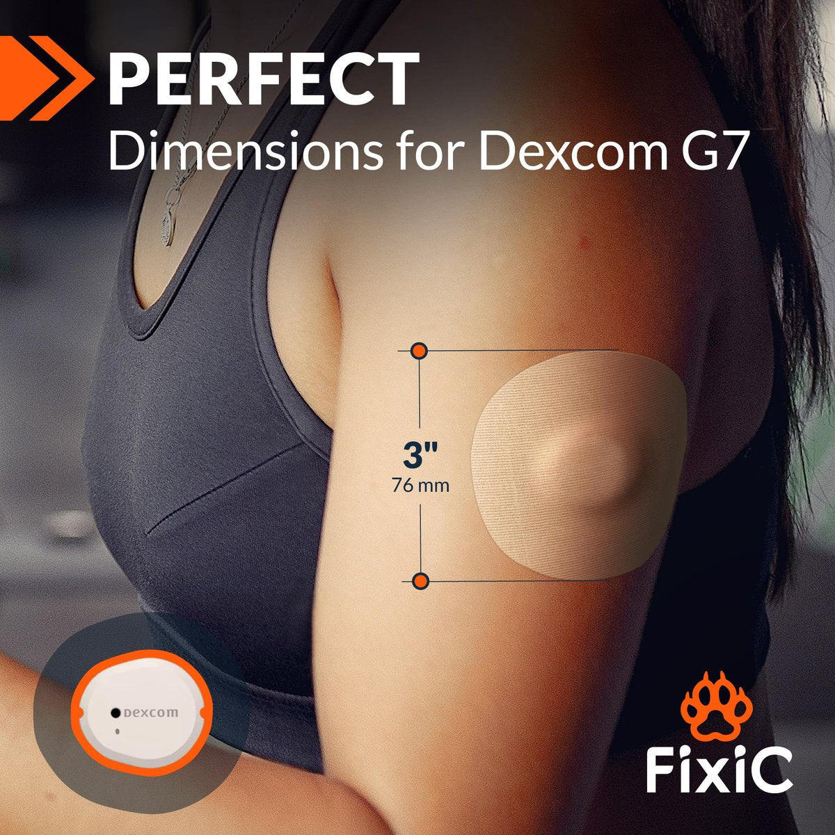 Fixic G7 Over Patches – 25er-Pack – Premium Klebepflaster kompatibel mit Dexcom G7 & Stelo CGM – wasserdicht, vorgeschnitten, hautfreundlich – für langanhaltenden Halt deines Sensors (Tan, verbesserte Version)