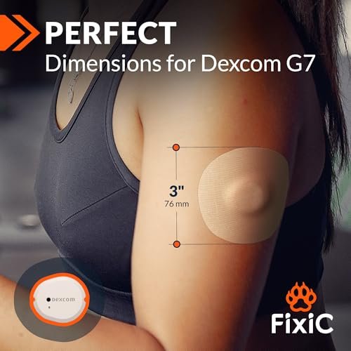 Fixic G7 Over Patches – 25er-Pack – Premium Klebepflaster kompatibel mit Dexcom G7 & Stelo CGM – wasserdicht, vorgeschnitten, hautfreundlich – für langanhaltenden Halt deines Sensors (Tan, verbesserte Version)