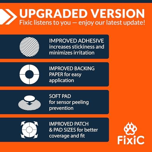 Fixic Libre 3 Sensor Covers - 25er Pack - Freestyle Klebepflaster für Libre 3 & Plus Sensoren - Kein Kleber in der Mitte - Vorgeschnittene Rückseite - Die beste Fixierung für Ihren Sensor! (Verbessert, Coffee)