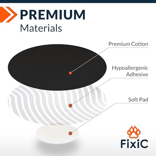Fixic Libre 3 Sensorabdeckungen - 25 Stück - Freestyle Haftpflaster für Libre 3 & Plus Sensoren - Kein Kleber in der Mitte - Vorgeschnittenes Trägerpapier - Die beste Fixierung für Ihren Sensor! (Upgraded, Schwarz)