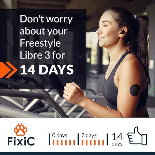 Fixic Libre 3 Sensorabdeckungen - 25 Stück - Freestyle Haftpflaster für Libre 3 & Plus Sensoren - Kein Kleber in der Mitte - Vorgeschnittenes Trägerpapier - Die beste Fixierung für Ihren Sensor! (Upgraded, Schwarz)