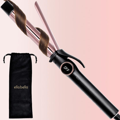 ELLA BELLA® Slimline Lockenstab 1 Zoll - Professioneller Curling Wand mit Dual Voltage, Titanbeschichtung für langanhaltende Locken und zuverlässiges Styling