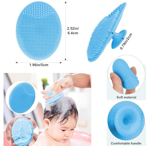 Molylove Baby Haarbürste mit Holzgriff und Kamm Set für Neugeborene & Kleinkinder | Naturweiche Ziegenborsten | Holzkamm | Blau | Ideal gegen Milchschorf (3-teilig)