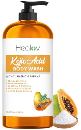 Ganskin Kojic Acid Seife für Hyperpigmentierung – Hautaufhellende Kojic Papaya Körperwäsche – Seife gegen dunkle Flecken reduziert Akne, Narben und gleicht den Hautton aus – Kurkuma Körperwäsche für einen helleren, strahlenden Teint