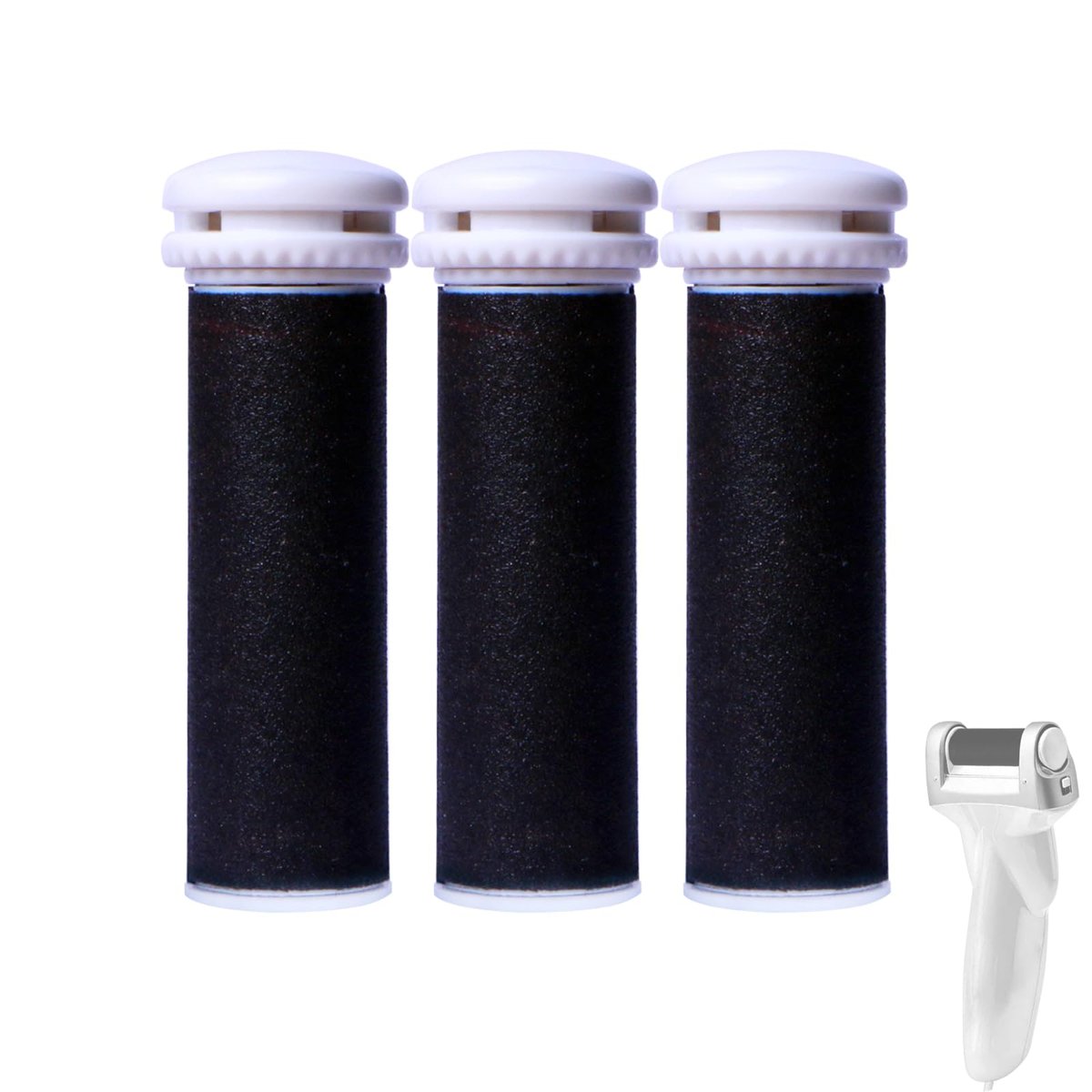 3er Pack Ersatz-Rollenköpfe kompatibel mit Emjoi Micro Pedi Hornhautentferner, Micro Pedi Ersatzrollen, ideal für Fußpflege-Zubehör