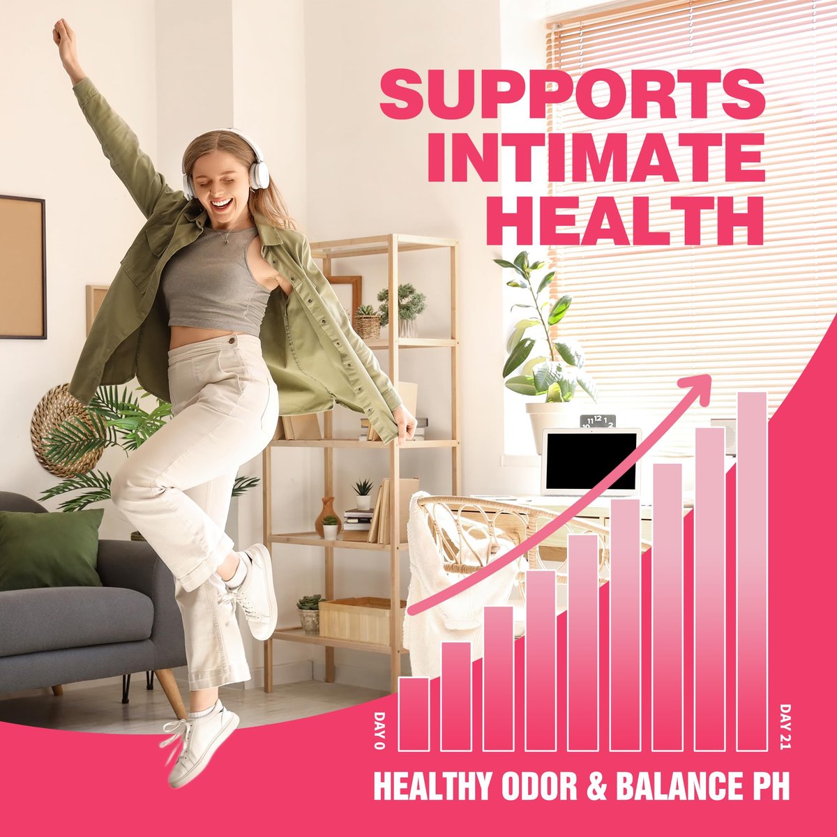 BAKAKOUL Vaginal Probiotikum mit Präbiotika & Lactobacillus-Mischung für Frauen – pH-Balance, vaginale Gesundheit, Reduzierung von Vaginalgeruch & vaginaler Flora – 100 Kapseln