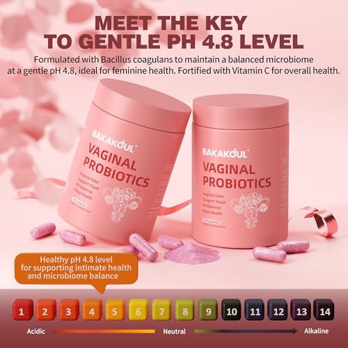 BAKAKOUL Vaginal Probiotikum mit Präbiotika & Lactobacillus-Mischung für Frauen – pH-Balance, vaginale Gesundheit, Reduzierung von Vaginalgeruch & vaginaler Flora – 100 Kapseln