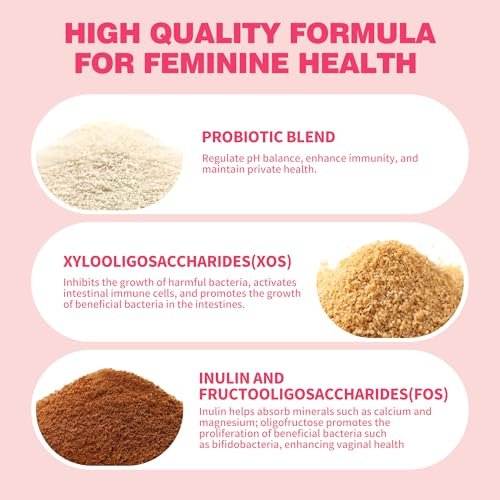 BAKAKOUL Vaginal Probiotikum mit Präbiotika & Lactobacillus-Mischung für Frauen – pH-Balance, vaginale Gesundheit, Reduzierung von Vaginalgeruch & vaginaler Flora – 100 Kapseln