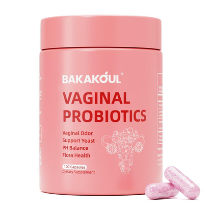 BAKAKOUL Vaginal Probiotikum mit Präbiotika & Lactobacillus-Mischung für Frauen – pH-Balance, vaginale Gesundheit, Reduzierung von Vaginalgeruch & vaginaler Flora – 100 Kapseln
