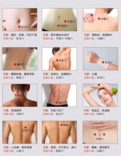 Rauchlose Moxa-Sticks 5 Stück – Kein Rauch bei der Moxibustion, aus reiner Beifußkohle, 1x5 Rollen