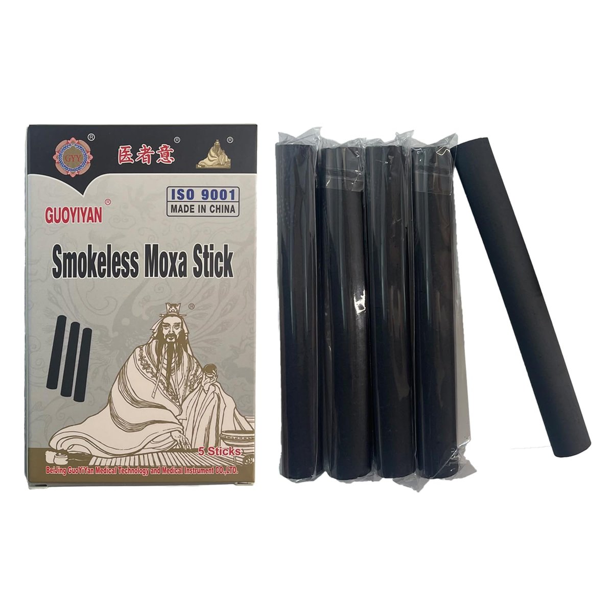 Rauchlose Moxa-Sticks 5 Stück – Kein Rauch bei der Moxibustion, aus reiner Beifußkohle, 1x5 Rollen