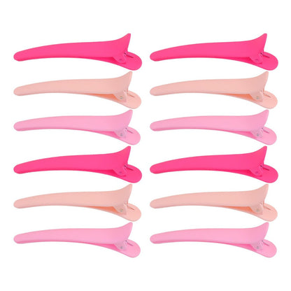 12er-Pack Haarklammern für Styling und Abteilen: Entenschnabel-Haarklammern für Frauen, Alligator-Haarklammern aus Kunststoff, rutschfeste Haarnadeln für Profi-Salon, 7,5 cm, 3 Farben