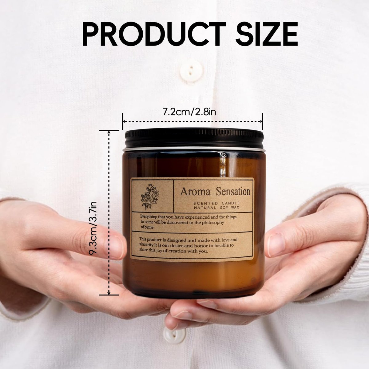 ARCASA Bio Kokos-Vanille Kerzen – Ungiftige Sojakerzen für Zuhause, Stressabbau & Meditation (200g)