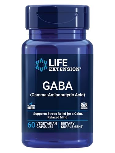 Life Extension GABA – Stressabbau, Stimmungsunterstützung, Schlaf & Entspannung, 60 Kapseln