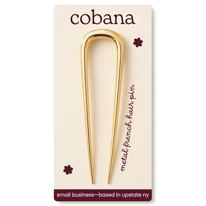 Cobana French Haarnadel – 5 Zoll goldene Metallnadel für Dutts, Twists & Hochsteckfrisuren – Sicherer Halt für mittleres bis dickes Haar – Leichtes Styling-Accessoire für Frauen