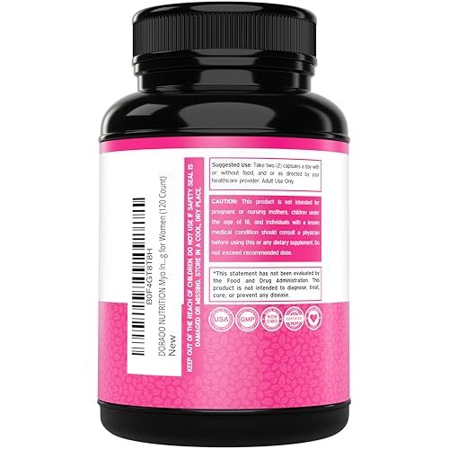 Inositol Kapseln (Myo-Inositol) (1000 mg pro Portion, 120 Kapseln) - Myo-Inositol Ergänzung für Hormonbalance bei Frauen - Vegan, Laborgeprüft, Glutenfrei & Hergestellt in den USA (120 Stück)