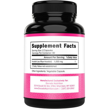 Inositol Kapseln (Myo-Inositol) (1000 mg pro Portion, 120 Kapseln) - Myo-Inositol Ergänzung für Hormonbalance bei Frauen - Vegan, Laborgeprüft, Glutenfrei & Hergestellt in den USA (120 Stück)