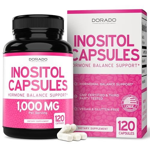 Inositol Kapseln (Myo-Inositol) (1000 mg pro Portion, 120 Kapseln) - Myo-Inositol Ergänzung für Hormonbalance bei Frauen - Vegan, Laborgeprüft, Glutenfrei & Hergestellt in den USA (120 Stück)